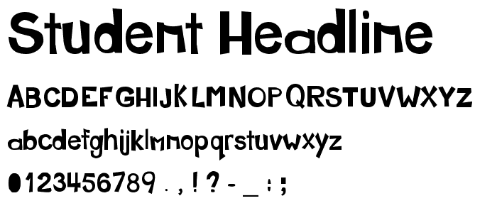 Student Headline font